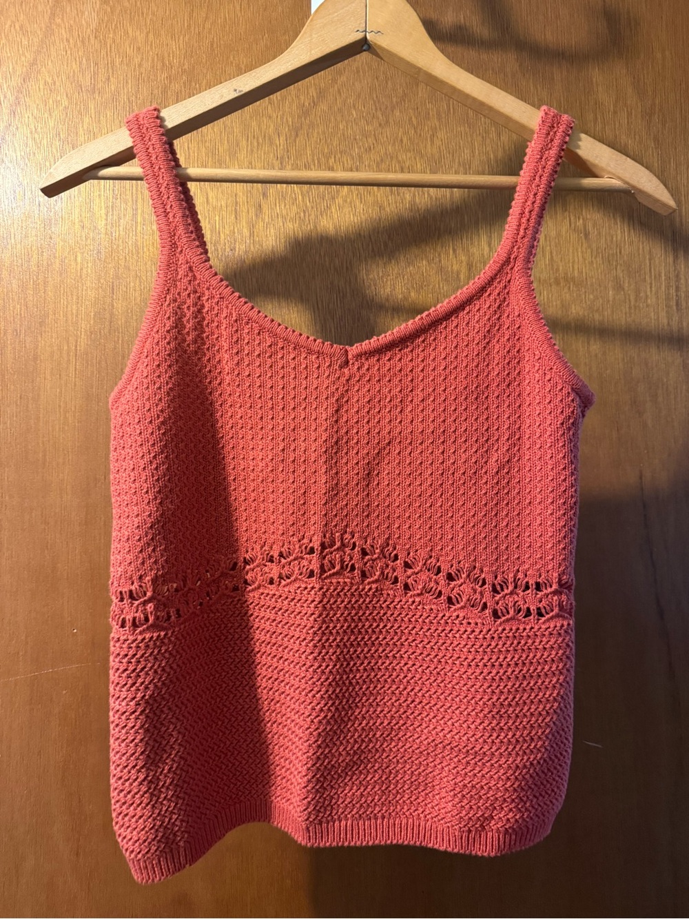 Old Navy Coral Crochet Waist Tank Top